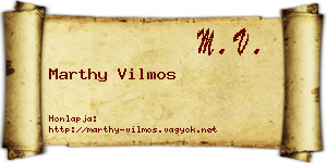 Marthy Vilmos névjegykártya